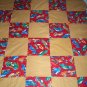 handmade throw lap quilt fun with sports cars tan flannel warm handmade 60 x 46