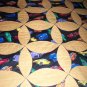 throw quilt multi color modern cars on black with tan flannel 62 x 46
