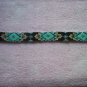 glass seed bead hat band aqua handmade 26 1/2 inches by 1 inch