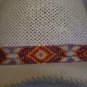 glass seed bead hat band diamond hand made 23 inches by 1 inch