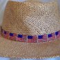 usa flag red white blue ole glory glass seed bead hat band handmade 26 1/2 inches by 1/2 inch