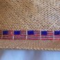 usa flag red white blue ole glory glass seed bead hat band handmade 26 1/2 inches by 1/2 inch