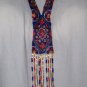 glass seed bead necklace 19 inches long blue flowers hand made