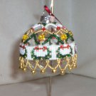 set of 5 beaded netting matching Christmas wreath ornament