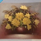 Gracious Gold Floral Painting 10 1/2 X 9