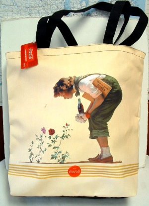 Coke Vintage Art Design Lg Tote Bag - New w/Tags