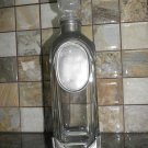 Vintage Display Decanter Carafe with Stopper Clear Glass and Metal Superb 12.5"