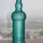 Decorative Matt Aquamarine Glass Bottle Collectible RARE Excellent 13"