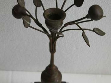 Vintage Old Mottahedeh Solid Brass Tree Candle Holder Rarest Candlestick Decor