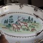 Amazing Vintage Hand Painted Soviet USSR Big Plate Tray 16" w/ Gold Excellent !!