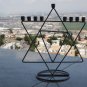 Judaica Vintage Magen David Simply Metal Menorah Israel Hanukkah Lamp Collectibl