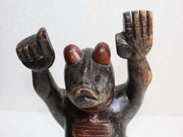 Antique Hand Carved Wooden Rat Figurine Statue Sculpture Old Rare Gorgeous 13"