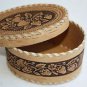 Vintage Russian Beautiful Birch Bark Trinket Jewelry Box Beresta Strawberry Rare