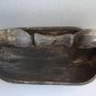 Primitive Antique 18" Wooden Hand Carved European Basket w/ Swan Handles 1800's