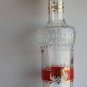 Vintage Decanter Carafe Gold and Red Ornament Liqueur Wine Collectible Rare 11"