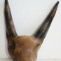 Antique Natural Wood Polished Fox Head Shaped Primitive Wooden Art Rare 10"