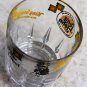 Large Whisky Clear Glass with Black and Yellow Brands White label Ballantines 4"