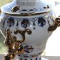 Soviet Handpainted Gzhel Porcelain Collectible Art Figurine Box Samovar USSR 8"