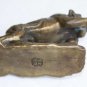 Old Antique Chinese Bronze Tiger Stamped Green Patina Gorgeous Home Bar Decor 7"