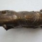 Old Antique Chinese Bronze Tiger Stamped Green Patina Gorgeous Home Bar Decor 7"