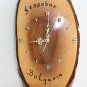 Vintage marvelous BULGARIA NESSEBAR natural wood wall clock Working Rare 17"