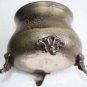 Beautiful Old Vintage Footed Sterling Silverplate Small Bowl EPNS Bronze Feet 4"