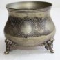 Beautiful Old Vintage Footed Sterling Silverplate Small Bowl EPNS Bronze Feet 4"