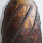 1900's Indian Antique Wooden Hand Craved Decorative Reclaimed Pot Vase Rustic