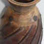 1900's Indian Antique Wooden Hand Craved Decorative Reclaimed Pot Vase Rustic