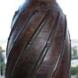 1900's Indian Antique Wooden Hand Craved Decorative Reclaimed Pot Vase Rustic