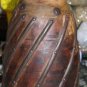 1900's Indian Antique Wooden Hand Craved Decorative Reclaimed Pot Vase Rustic