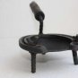 Old Custom Made Iron Ashtray Burner HorseShoe Wood Handle Rustic Primitive Rare