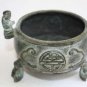 Antique Chinese Bronze Ashtray Pot Jar Burner Marked Gorgeous Collectible Rare