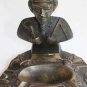 Antique Bronze Heavy Chinggis Khan Pharaoh Figurine Ashtray Rarest Gorgeous