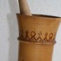 Old Vintage Handmade in Romania Mortar and Pestle Solid Wood Collectible