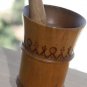 Old Vintage Handmade in Romania Mortar and Pestle Solid Wood Collectible