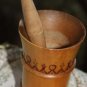 Old Vintage Handmade in Romania Mortar and Pestle Solid Wood Collectible