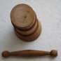 Old Vintage Handmade in Romania Mortar and Pestle Solid Wood Collectible