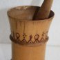 Old Vintage Handmade in Romania Mortar and Pestle Solid Wood Collectible