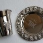 Judaica Shabbat Silver Plated Wine Kiddush Cup Goblet with Matching Tray Plate