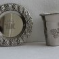 Judaica Shabbat Silver Plated Wine Kiddush Cup Goblet with Matching Tray Plate
