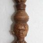Old Vintage Wood and Brass Hand Carved Corkscrew & Bottle Opener Barware Rare