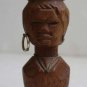 Old Vintage Wood and Brass Hand Carved Corkscrew & Bottle Opener Barware Rare