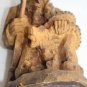 Vintage Glass Bottle with Papier Mache ? Hunter Rare Collectible Home Decoration