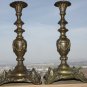 Pair of Louis XIV Brass Candlesticks c.1840 France Antique Rare Gorgeous 37cm