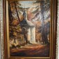 Old Vintage Original Signed Otto European Painting Oil on Card Board Wood Frame