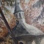 Old Vintage Original Signed Otto European Painting Oil on Card Board Wood Frame