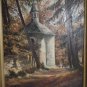 Old Vintage Original Signed Otto European Painting Oil on Card Board Wood Frame