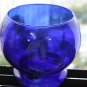 Vintage Hand Blown Blue Cobalt Glass Bowl Vase Home Decor Collectible