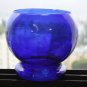 Vintage Hand Blown Blue Cobalt Glass Bowl Vase Home Decor Collectible